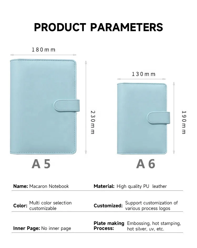 wholesale customized planner diary notebooks a5 a6 a7 ring binder budget pu leather binder clip notebook