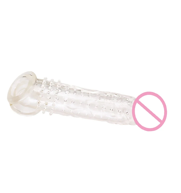 Super soft Delay Ejaculation Male Cock Realistic Dildo Condoms Reusable Penis Extender Sleeve