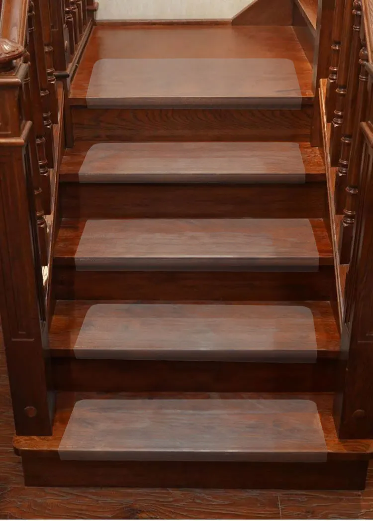 PC Clear Stair Treads Non Slip, Stair Rugs for Wooden Steps, Stairs Runner