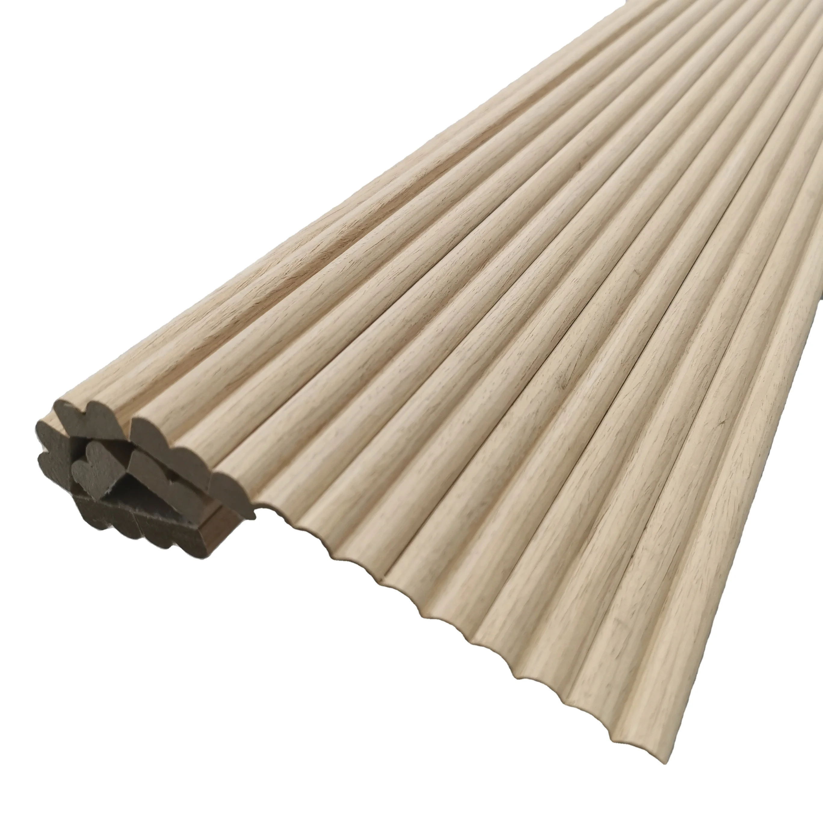 Flexible fluted Half-Round Solid wood or MDF Wood sticks wall Panel Board