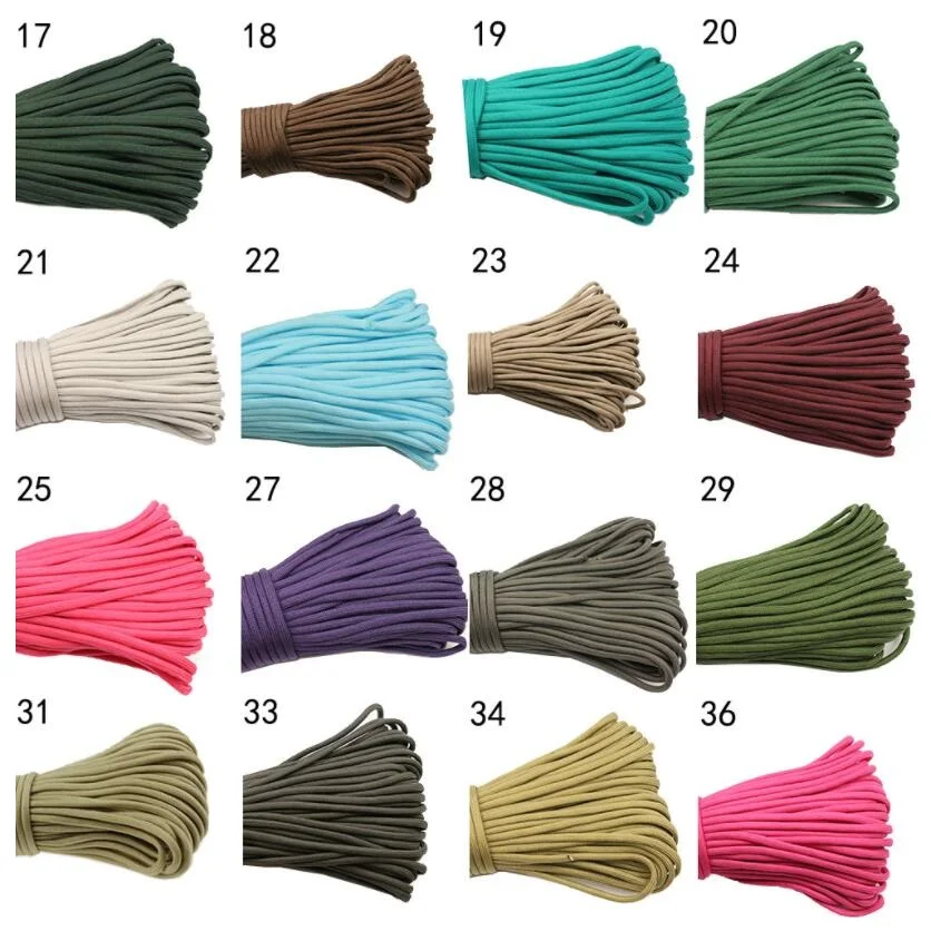 100 Feet  apack 4mm Thick 7 Spools Outdoor Polyester 550 Parachute Cord