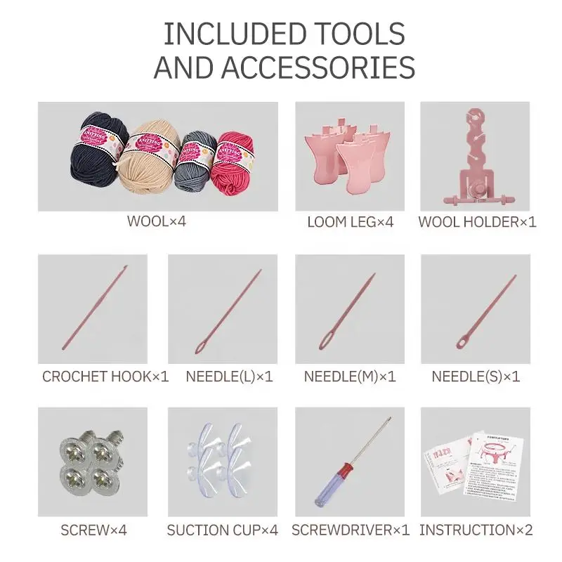 Weaving Machine Mini 48 Needles Circular Round DIY Plastic Knitting Machine Hat Sock Gift Toys For Girls Kids Adult Beginners