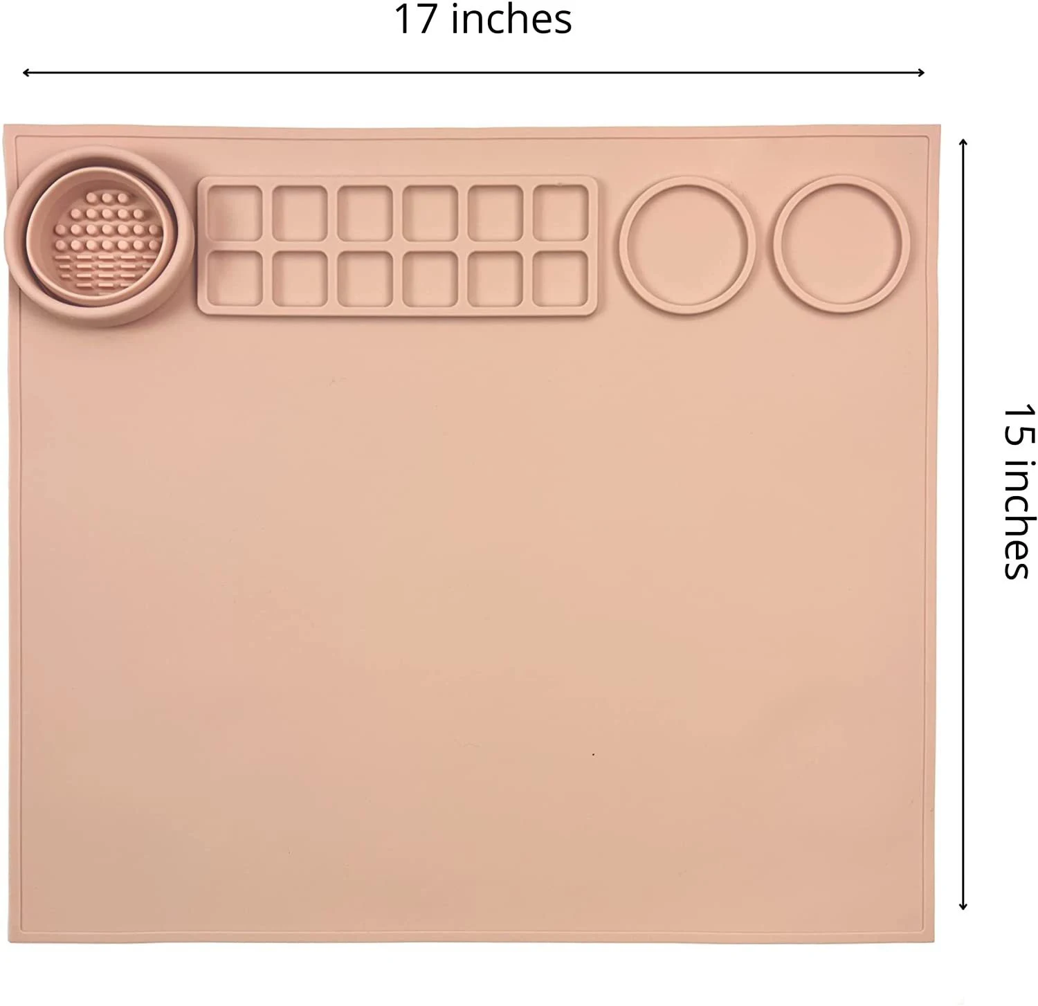 DIY Creations 16.6 x 14.6 Craft Silicone Painting Mat with Cleaning Cup for Painting Resin Casting Nonstick Drawing Boards