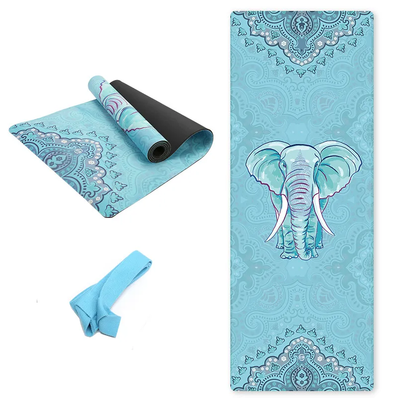 Non-Slip 6mm Home Gym Fitness Micro Suede Yoga Mat Yoga Matt TPE 183x61cm