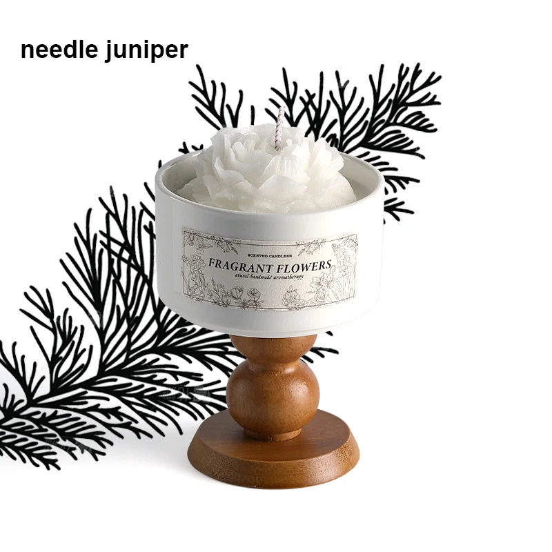 Wholesale unique design soy wax infused custom flower wax shape candle for gift