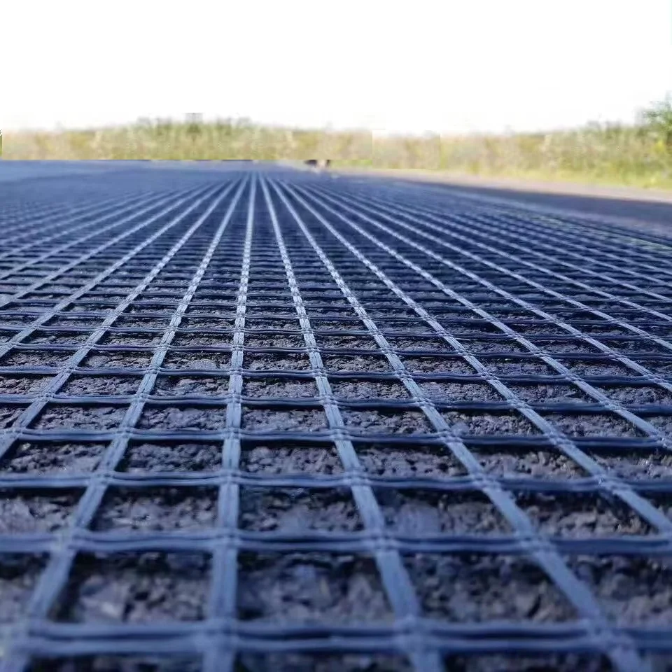 factory low price	50KN Glass Fiberglass Geogrid Asphalt Geogrid by Karl Mayer Machine