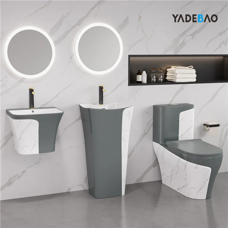 New design bathroom sanitary ware wc marble commode toilet rimless flush ceramic one piece toilet bowl grey color marble toilet