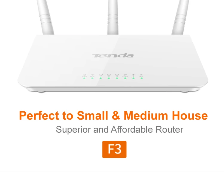 English Tenda Router F3 Home wireless routers 5dBi External Antenna tenda wifi router 300mbps  Tenda F3