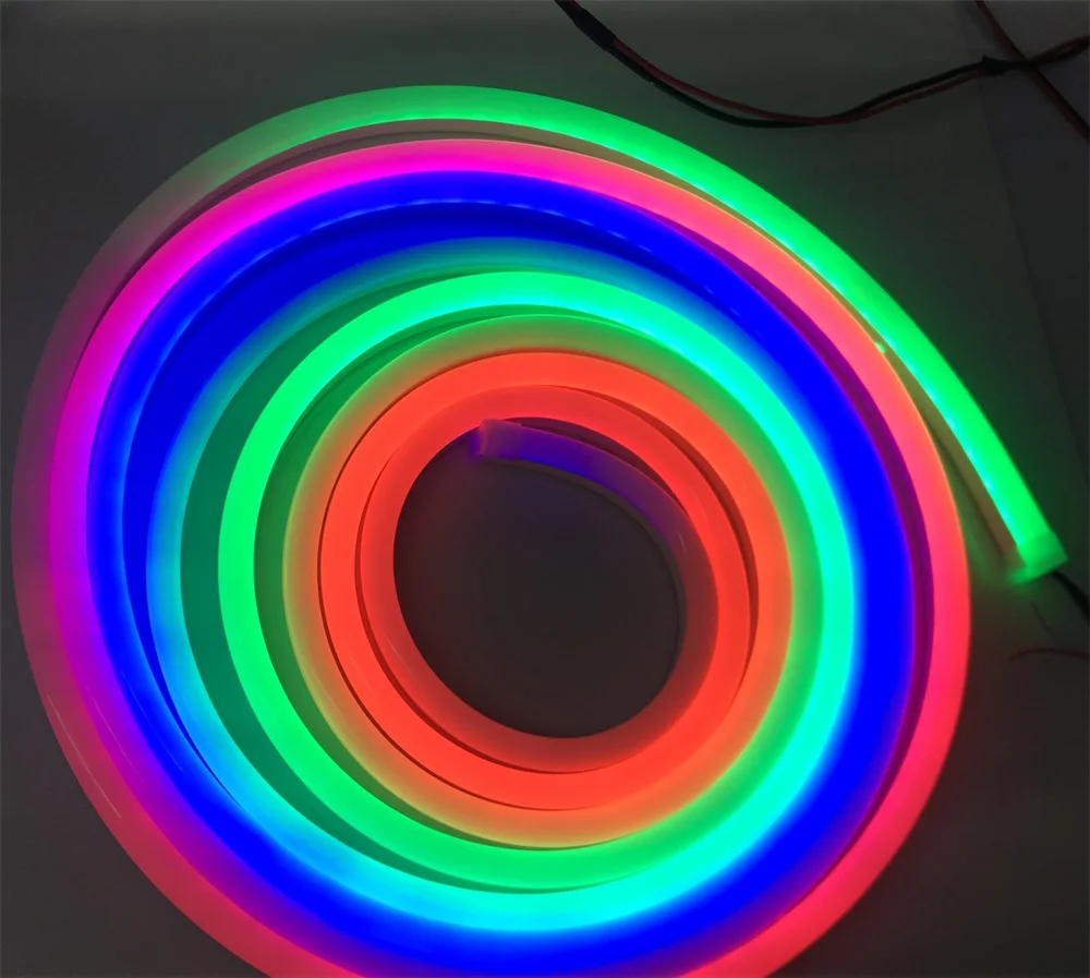 Модифицируемая Гибкая неоновая Светодиодная лента RGB водонепроницаемая 12 В постоянного тока IP67 силиконовая
