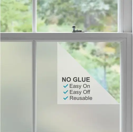 
Embossed decorative pvc self-adhesive static window film uv transparent translucence removable frosted matt window film 