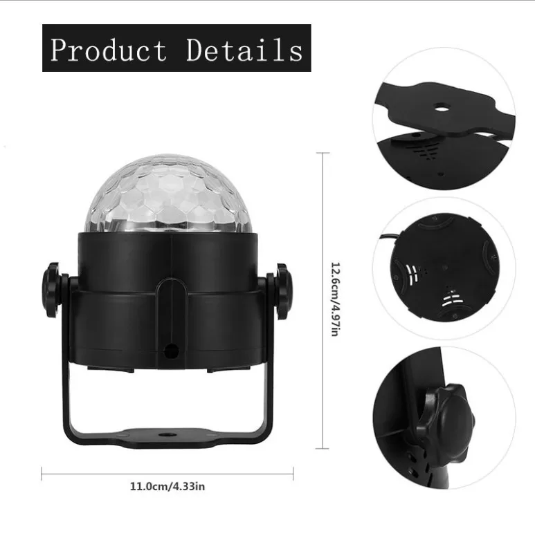 RGB disco strobe light LED stage lamp party crystal magic ball with remote