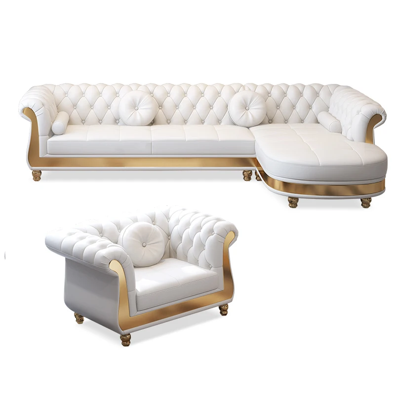 White Couches Luxury Sofa Chesterfield Wedding Sofa Set Furniture 3 Seater For Living Room