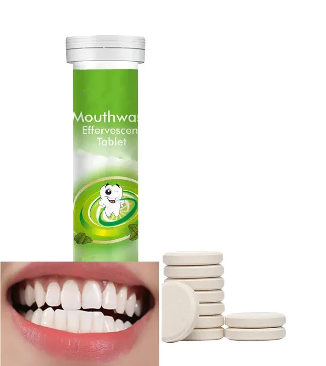 Mouthwash Natural herbal High Quality Solid Toothpaste Tablets Mouthwash Tablets Clean Teeth private label tablets hot sale