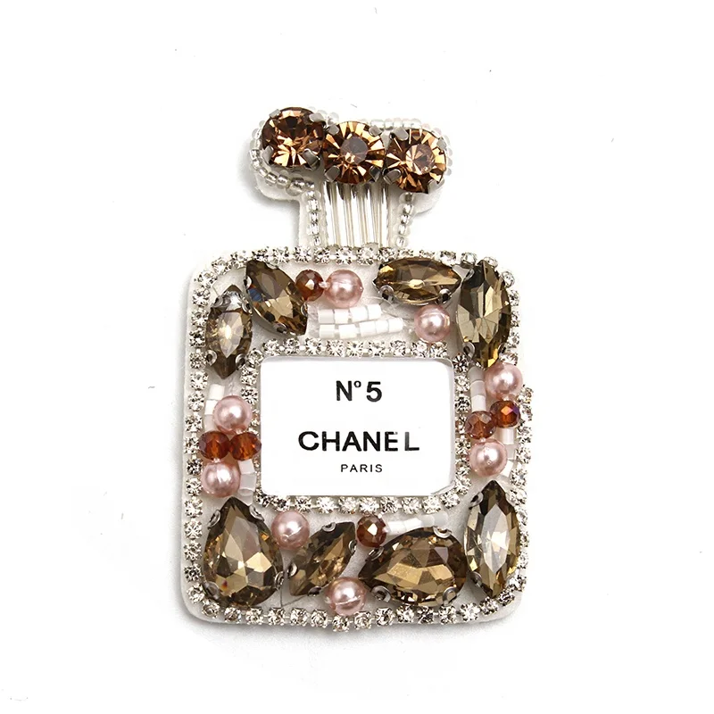 Christmas Cherry Flower Decorative Sew on Rhinestone Beaded Patches Wholesale patches for clothing