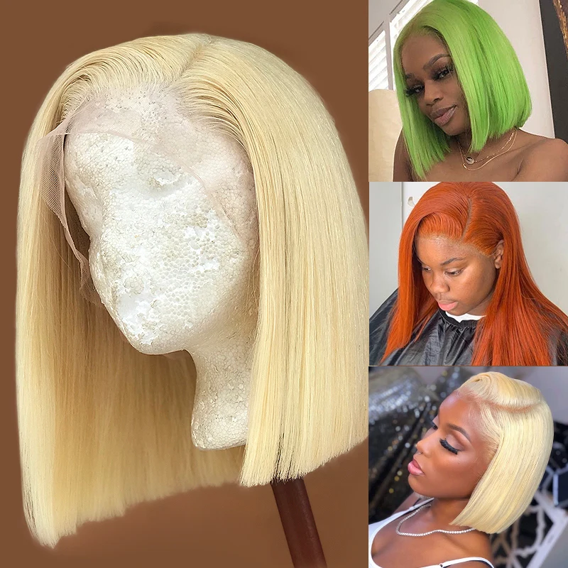 
JP 100% cuticle aligned Bob brazilian human hair lace front wig with baby hair,remy 613 transparent lace frontal human hair wigs 