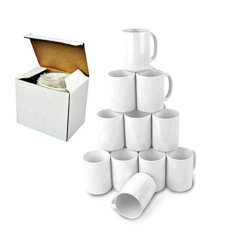 Factory Directly Custom Logo Mug Manufacturer 11 Oz Porcelain Plain White Sublimation Blank Ceramic Cup Tea Coffee Mugs
