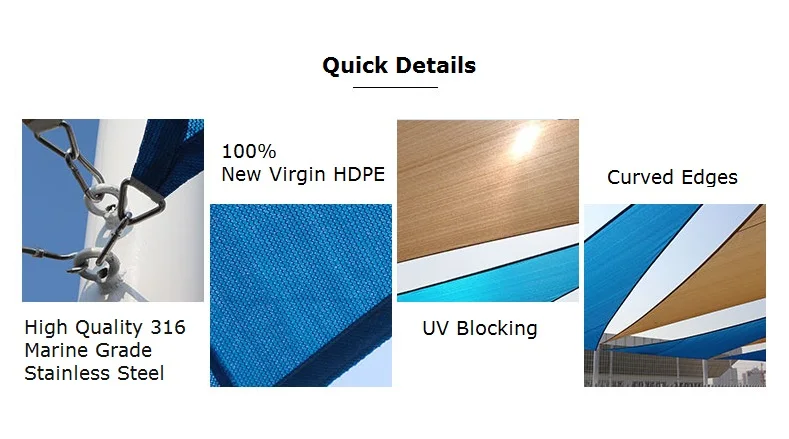 Outdoor Sun Shade Sail Anti UV HDPE Fabric Plastic Knitted Shade Net Garden Patio Awning Canopy