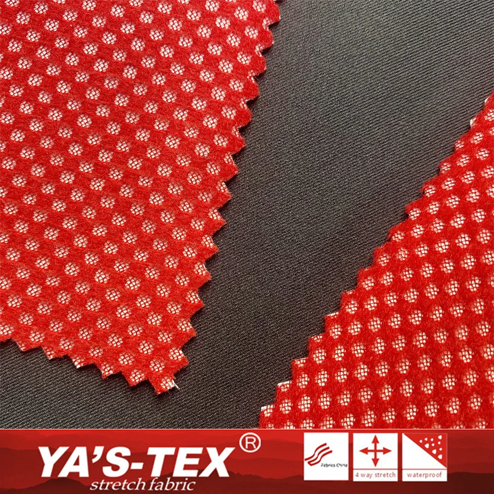 High Elastic Yarn Polyester twill fabric bonded PTFE membrane bonded Knitted Terry Mesh fabric Tear Resistant for Jacket