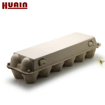 Eco Friendly Customized  Molded Paper Pulp Packaging Box For 12 eggs