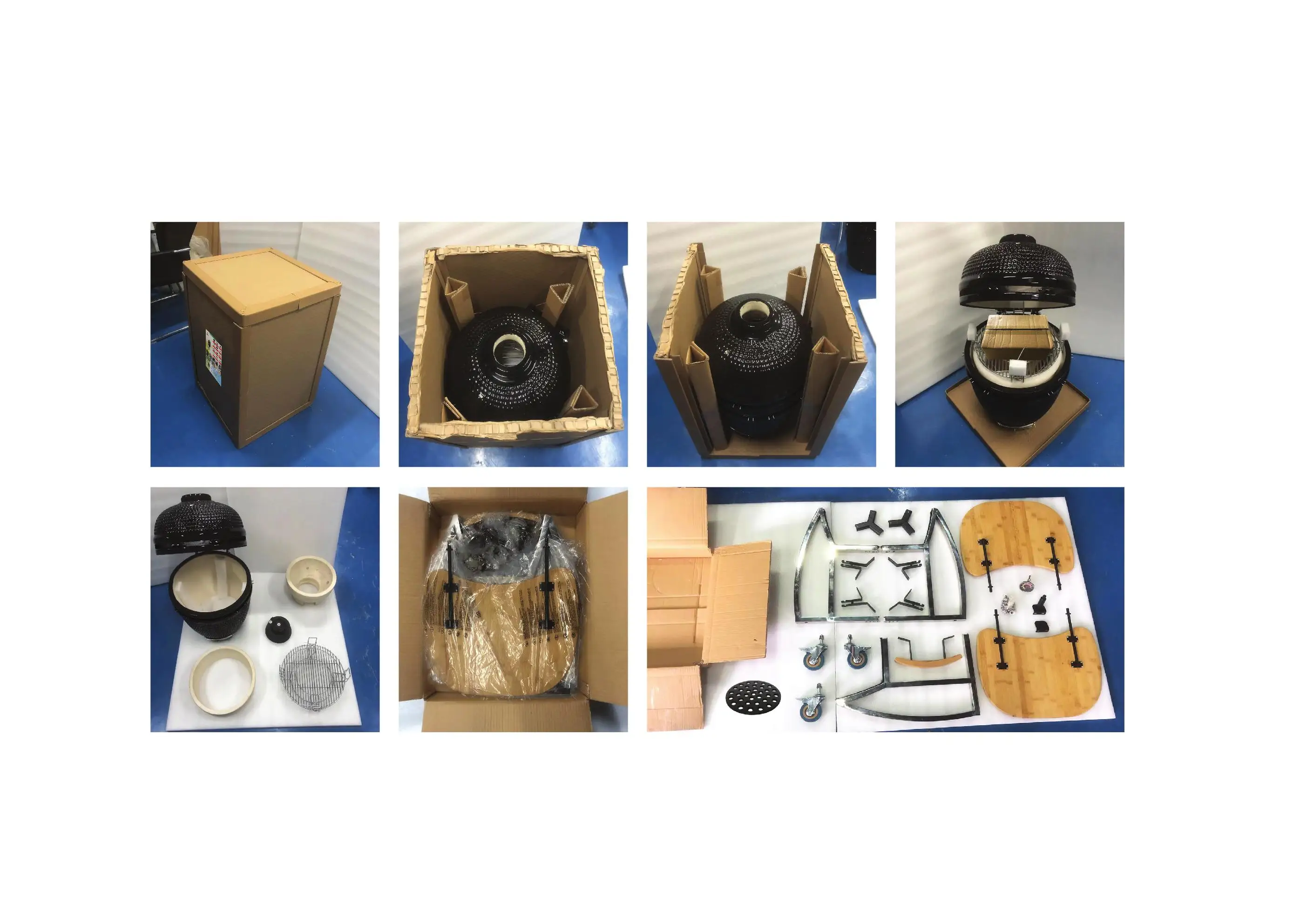 Commercial 22 Inch Large Ceramic BBQ Grill  Kamado Charcoal Barbecue Grill Black Kamado Ceramic Smoker Grill Outdoor Backyard