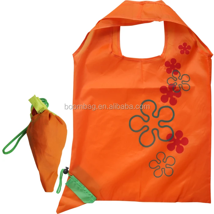 Reusable Carrot Shaped Folding Shopping Bag Foldable Shoulder Handbag Portable Storage Sack Bag