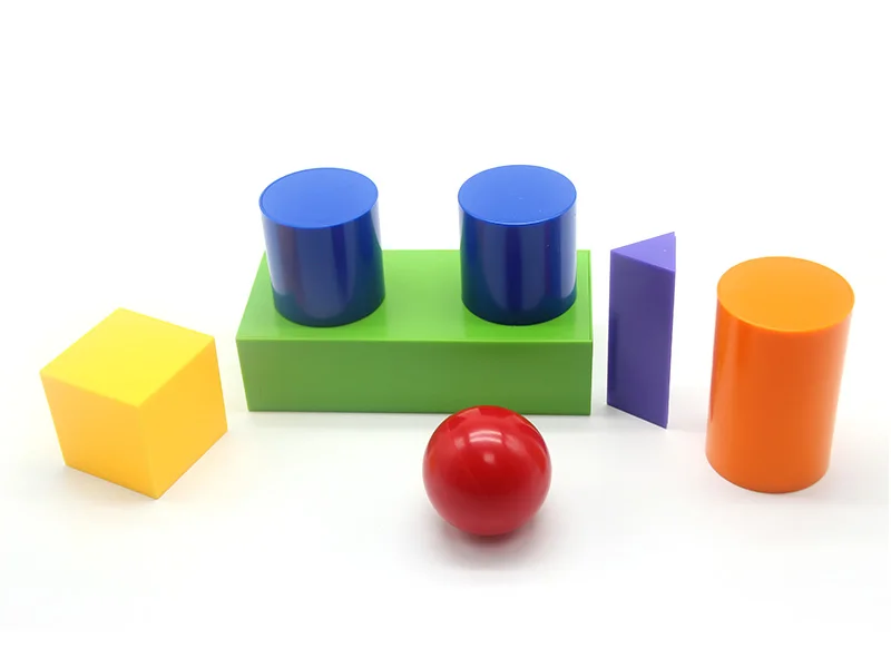 Educational 7pcs Plastic 3D Geometry Shapes Solid Model of Geromtry shapes set
