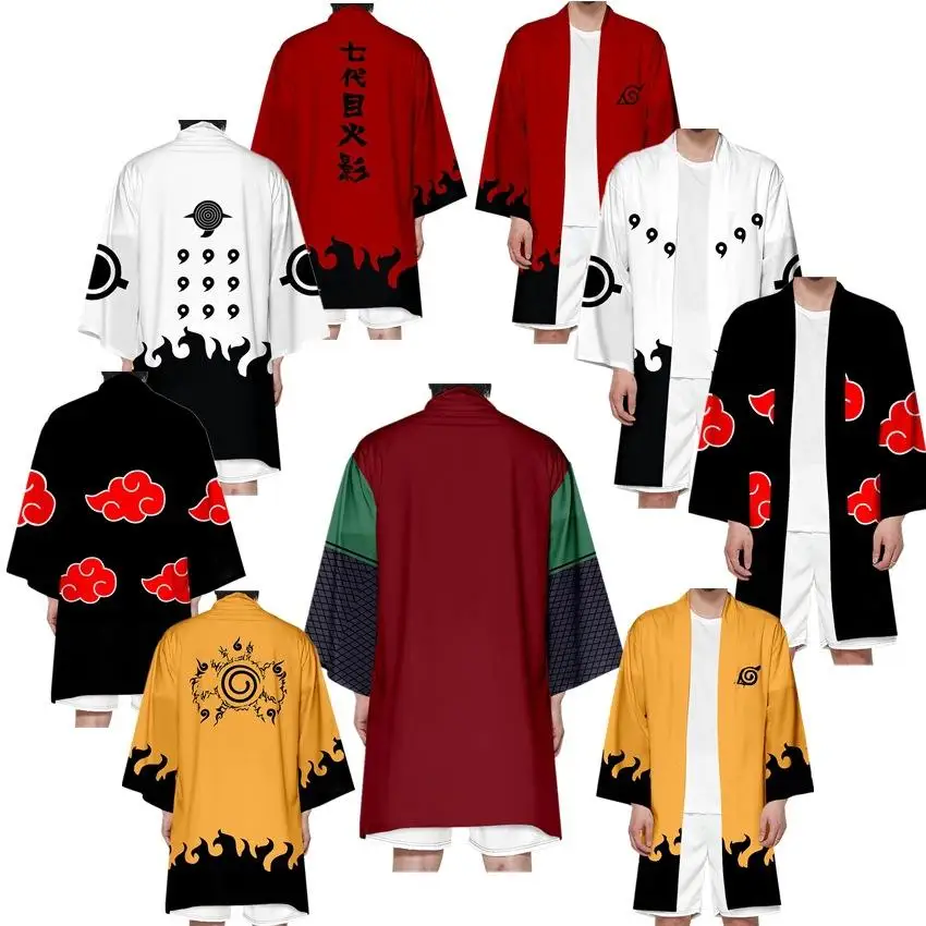 10 видов стилей Sasuke Uchiha Itachi Косплей Футболка Плащ японское длинное Аниме кимоно Haori Yukata унисекс Одежда
