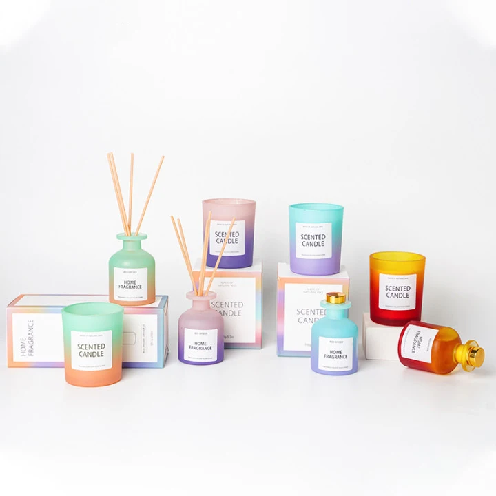 Custom Printing White Tea Home Fragrance Glass bottle Privated Label Reed Diffuser with luxury packaging box