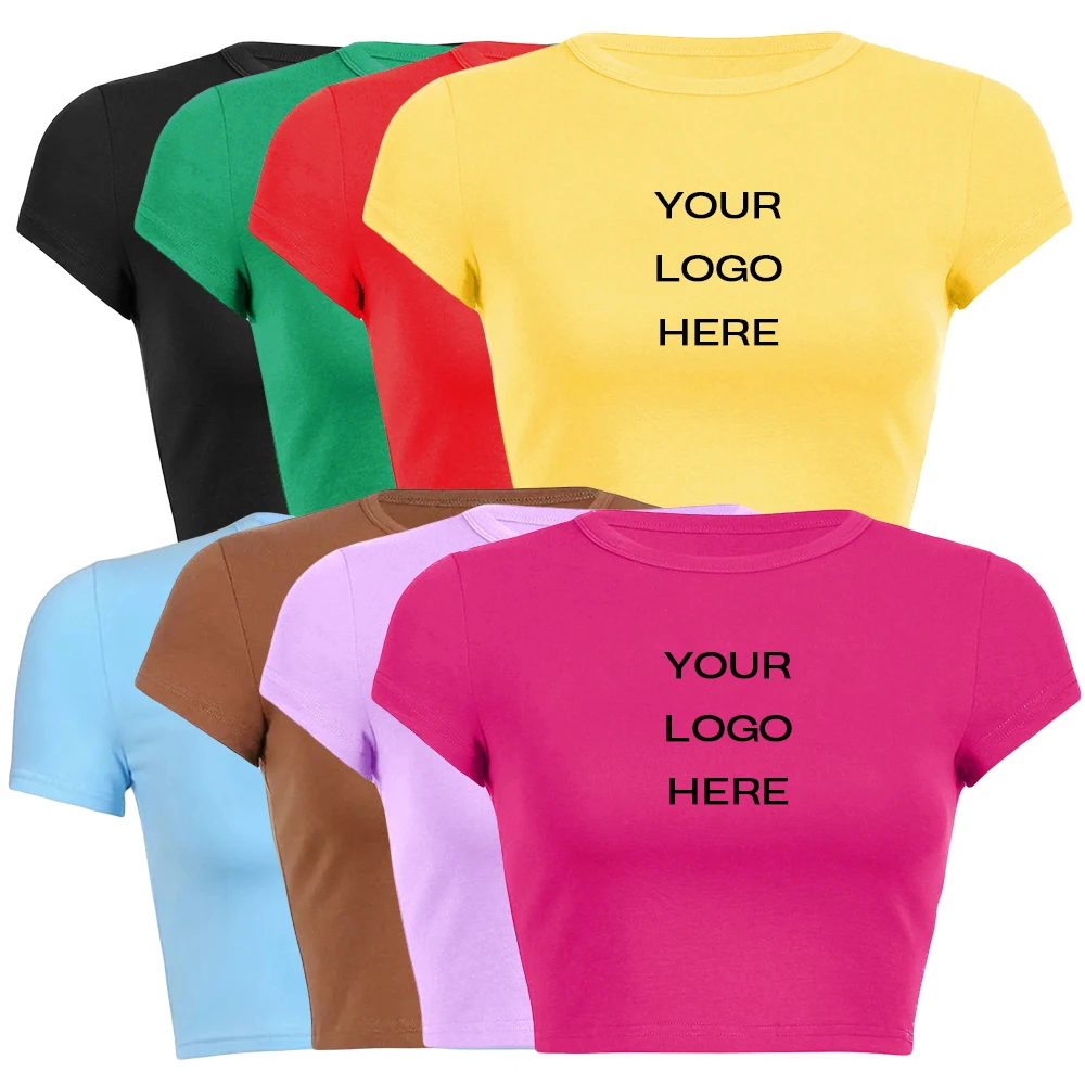 OEM manufacturers wholesale high quality cotton baby tee women crop top custom printed crop tops