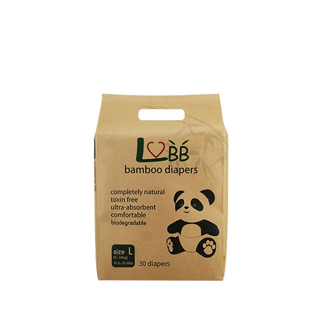 Оптовая продажа 100% экологически чистый гипоаллергенный одноразовый детский биоразлагаемый подгузник из бамбука