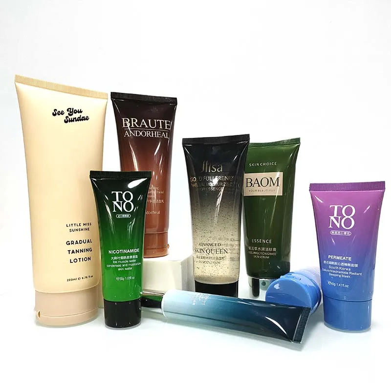 Manufacturers 100g Packing Facial Tubes Round Shape Gold Color Skin Care Cosmetic Plastic Tube with Cap