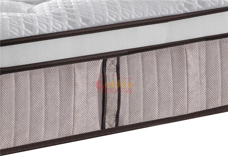 high quality euro top king size hybrid pocket coil spring orthopedic mattress manufacturer