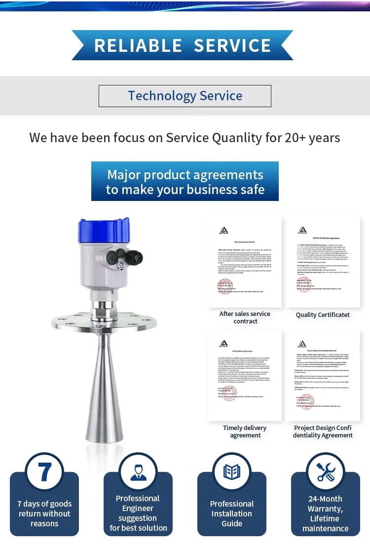 Radar level gauge 2023 Microwave pulse Radar fuel tank level meter 26G  radar level sensor