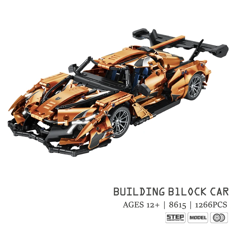 MJI 8615 Technic Speed Super Racing Car Mini Bricks Accessory Building Block Car Kids Educational Toy gift 1266PCS