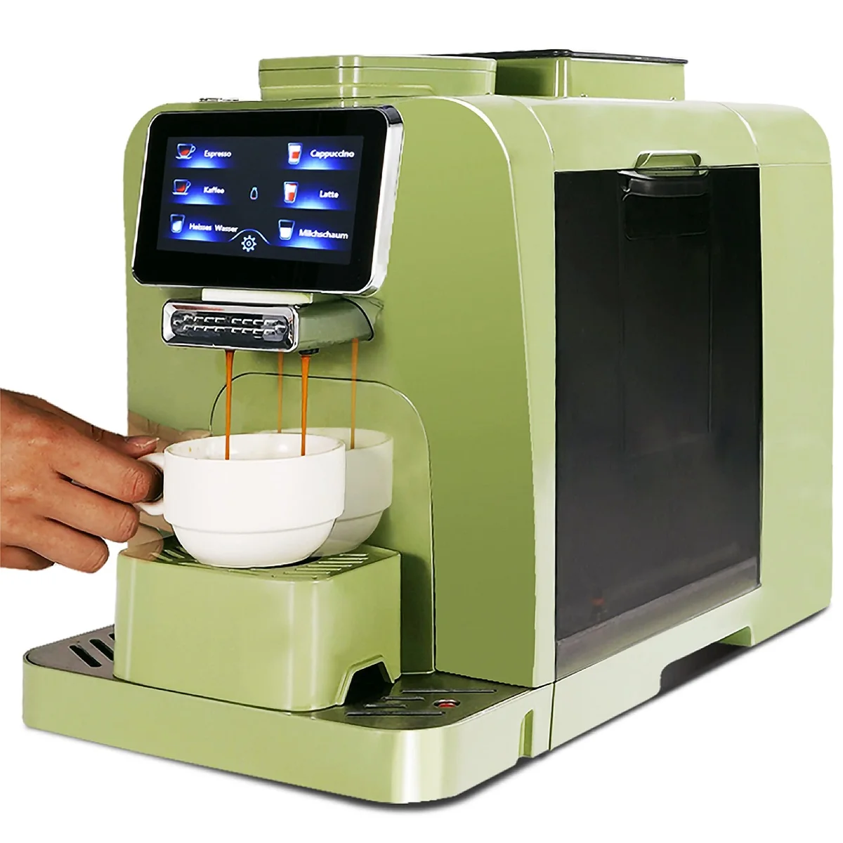 Professional LCD Touch Screen Display Full Automatic Espresso Coffee Maker Machine with Grinder