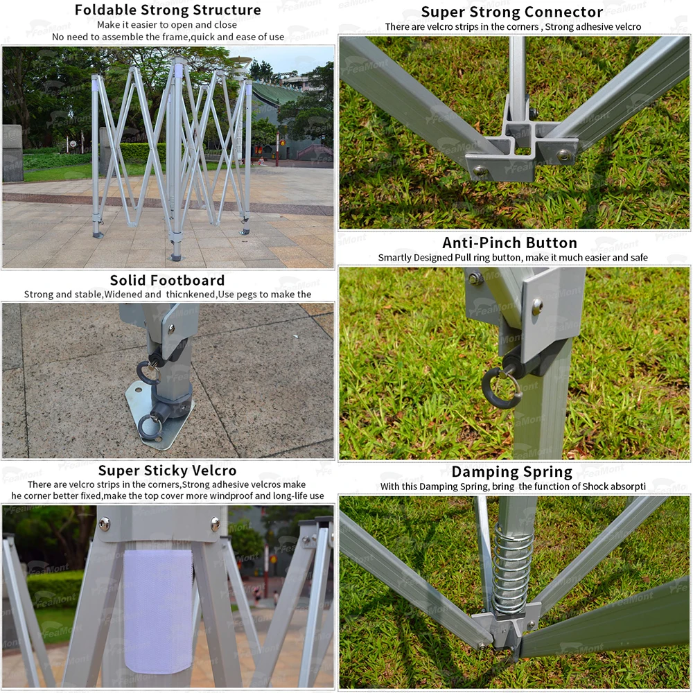 FEAMONT Custom Design Folding Tents 10X10 Pop Up Tent Market Promotional Gazebo Canopy Tent