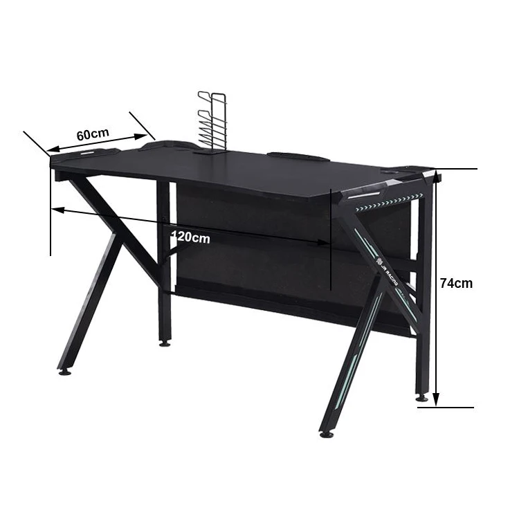 High Quality Wide Metal Table Esports Computer PC Table Picture Black Gaming Desk