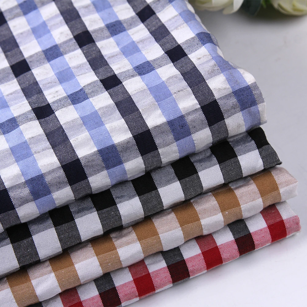 Клетчатая ткань CVC bubble, подкладка рубашки из окрашенной пряжи