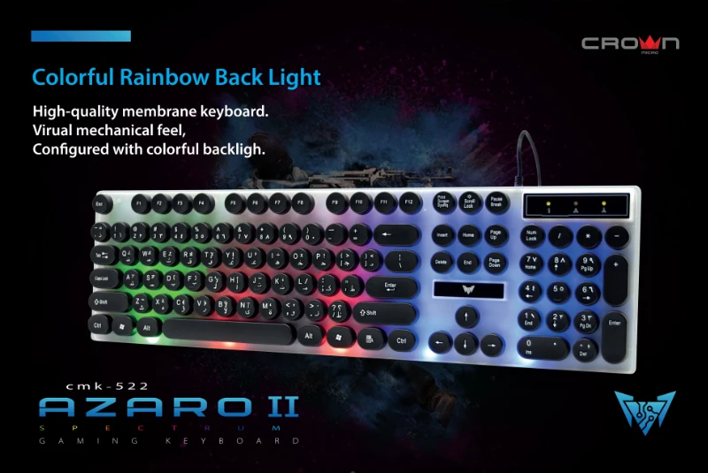 Gaming keyboard rgb led backlit mechanical gaming keyboard arabic layout luminous custom gaming electronic keyboard