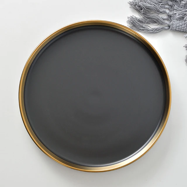 Gold wedding decoration dinner plates restaurant plates assiettes en melamine