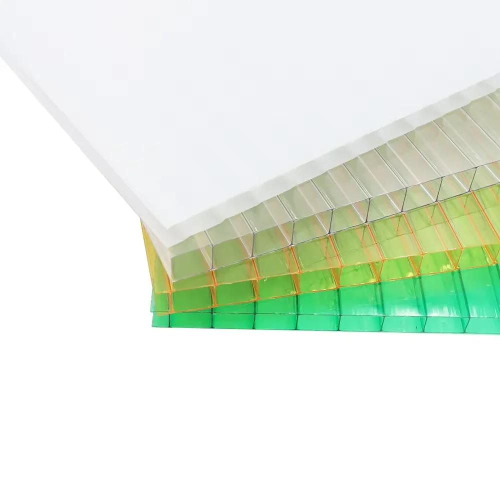 twin wall triple wall four wall uv coating polycarbonate hollow sheet greenhouse roof panels roofing sheet