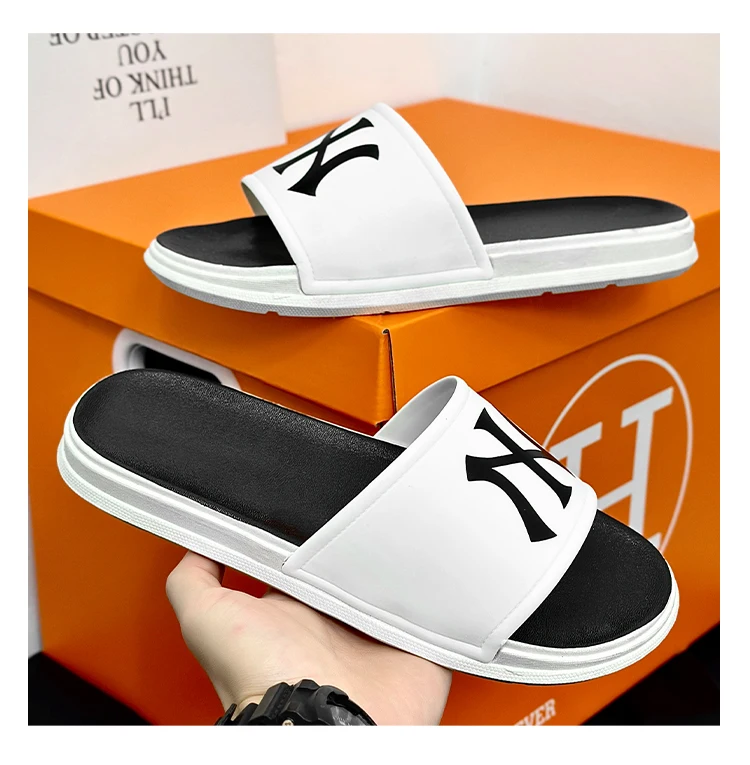 2024 Шлепанцы мужские летние модные шлепанцы уличные Нескользящие пляжные туфли Модные Отличительные
