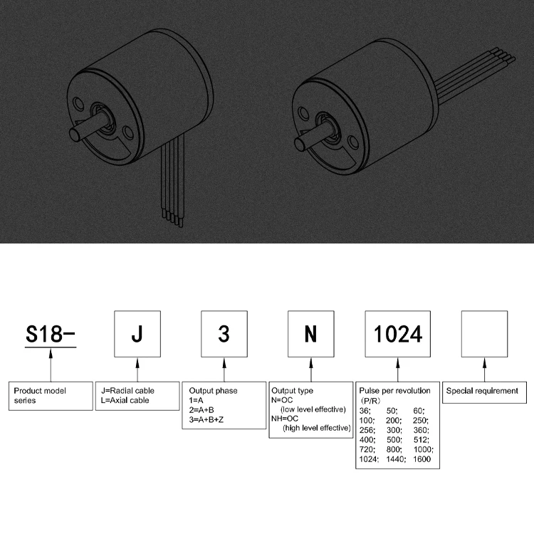 2.5mm dia shaft small and high quality rotary switch encoder with high pulse S18 rotary encoder switch