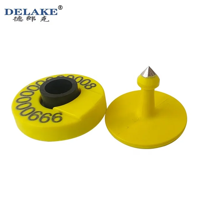 Delake High Quality Custom NFC Ear Tag Solar Power GPS Cattle Ear Tag Tracker For Sheep Cow Goat