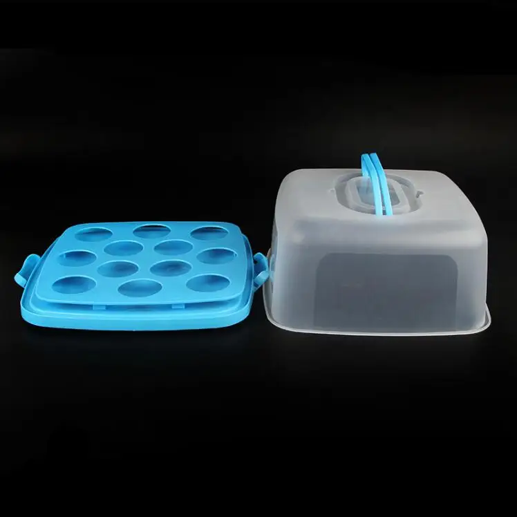 13 cups rectangle PP Plastic Cake carrier with muffin cup and  customized printing Cupcake Cake Carrier