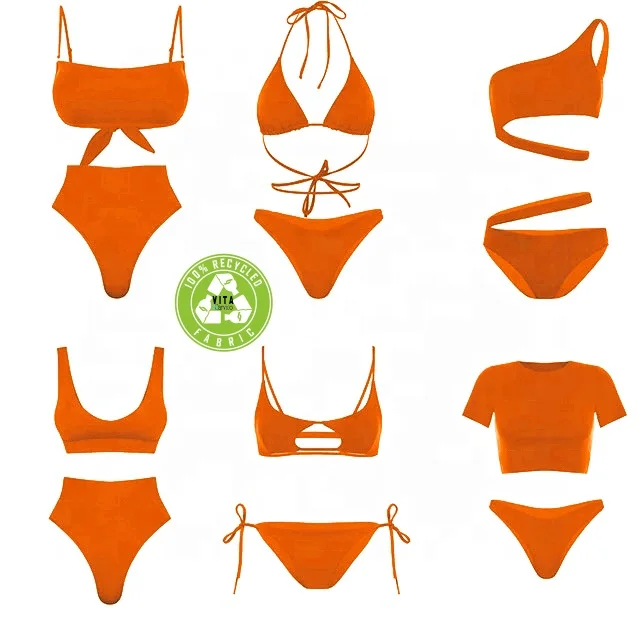 2021 custom eco friendly carvico bathing suits supplier logo recycled swim suit bikini set sustainable swimwear vendor for women