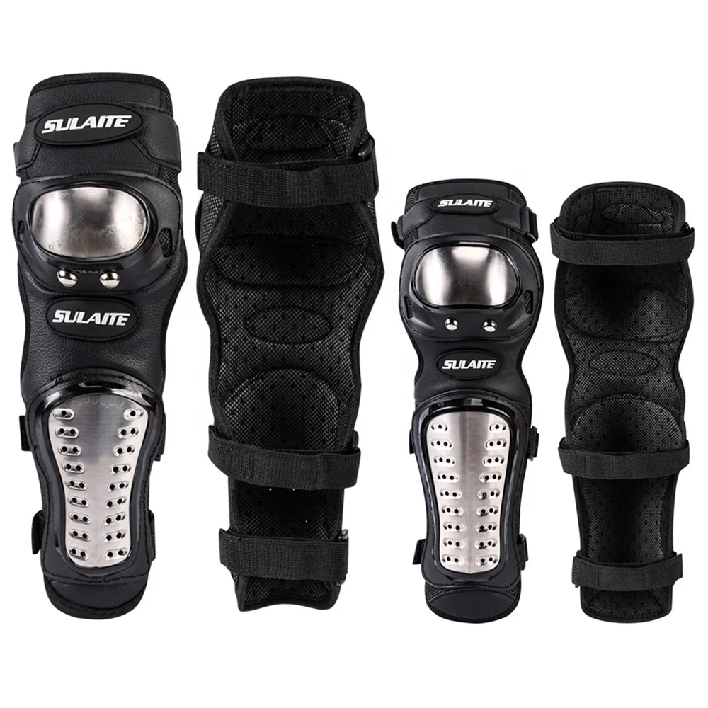 Hot Sale Protective Gear Set 4 Pieces Stainless Steel Knee and Elbow Pads for Motorcycling Wholesale NEOPRENE & EVA Materials
