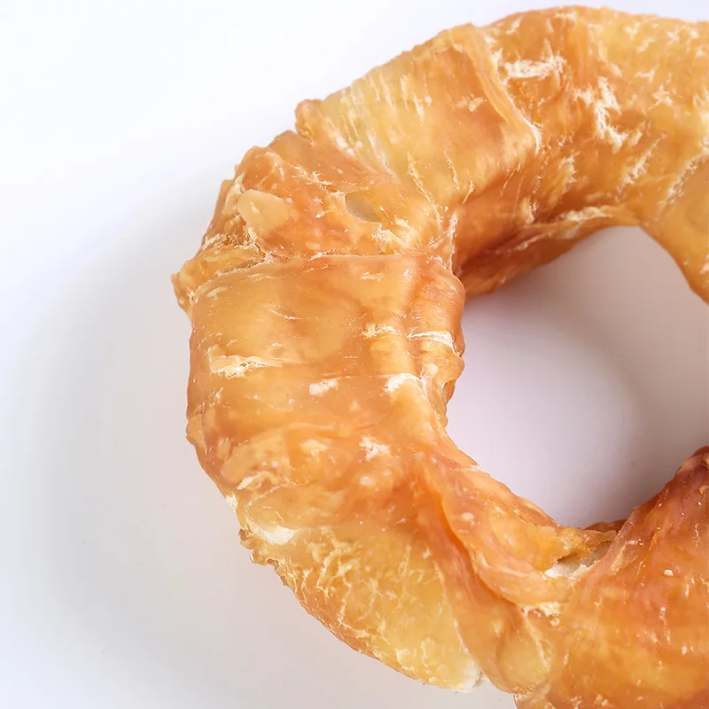 NUODE high quality OEM ODM dog chews chicken donuts 3 pieces dog treats dog food factory supply pet snacks chicken flavor