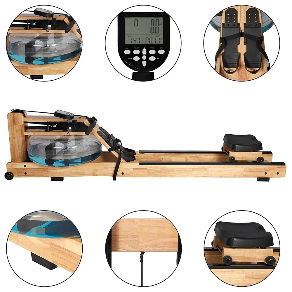 Factory Direct Indoor Commercial Fitness Equipment Home Cardio Exercise High Quality Wooden Water Rowing Machine for Sale