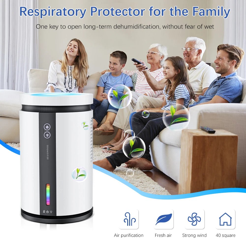 Haijieer Dual Semiconductor Peltier Dehumidifying Dryer Rotary Hanging Wardrobe Air Purifier Home Moisture Absorber Dehumidifier